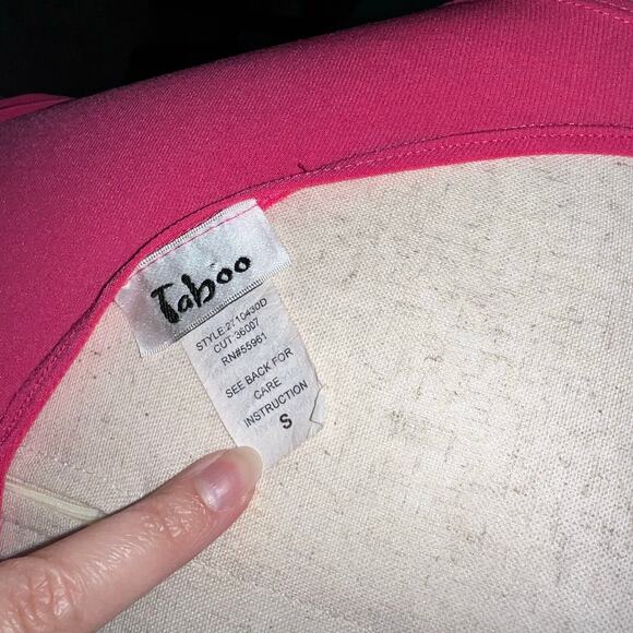 VTG 90s y2k Women's Pink Taboo Tie Back Babydoll Dress W/ Rhinestone Detailing - Picture 8 of 10